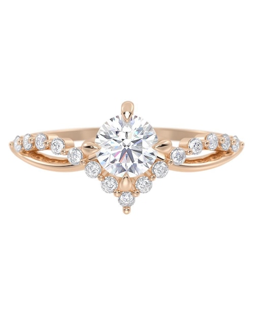 Anillo de compromiso de oro 14 K zirconia 1