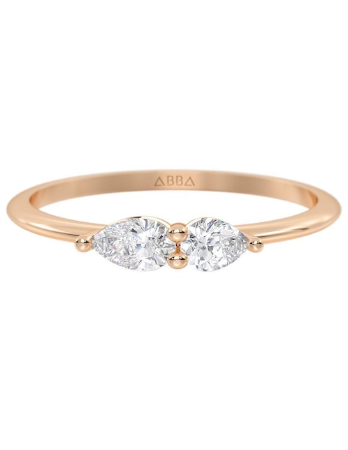 Anillo 10 K de oro zirconia brillante 1