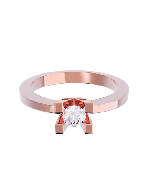 Anillo de compromiso de oro 14 K diamante 1