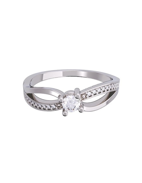 Anillo de compromiso de oro 14 K diamante 1