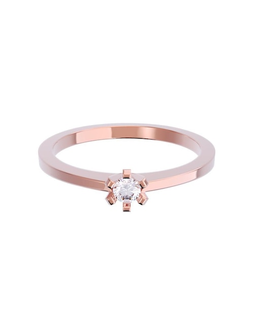 Anillo de compromiso de oro 14 K diamante 1