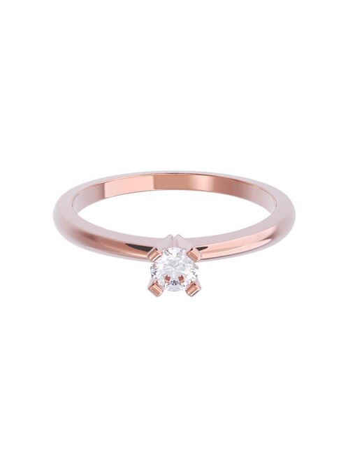 Anillo de compromiso de oro 14 K diamante 1