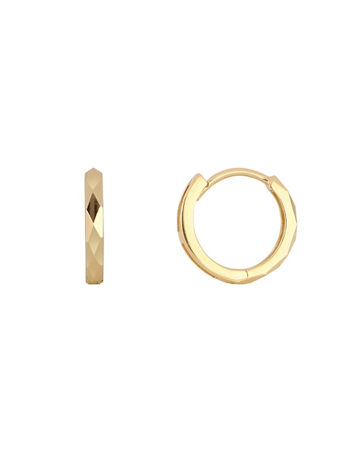 Aretes de aro circulares de oro amarillo 14 k con acabado pulido 1