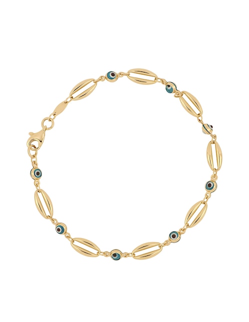 Pulsera de oro amarillo con cristal 14 K acabado pulido 1