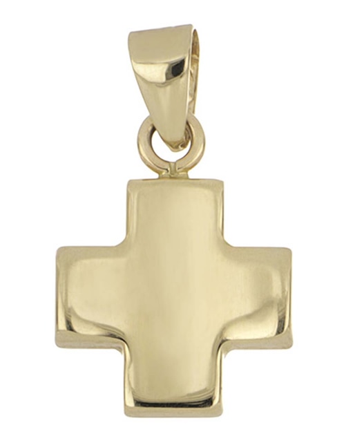 Dije de cruz de oro amarillo 14 K 1