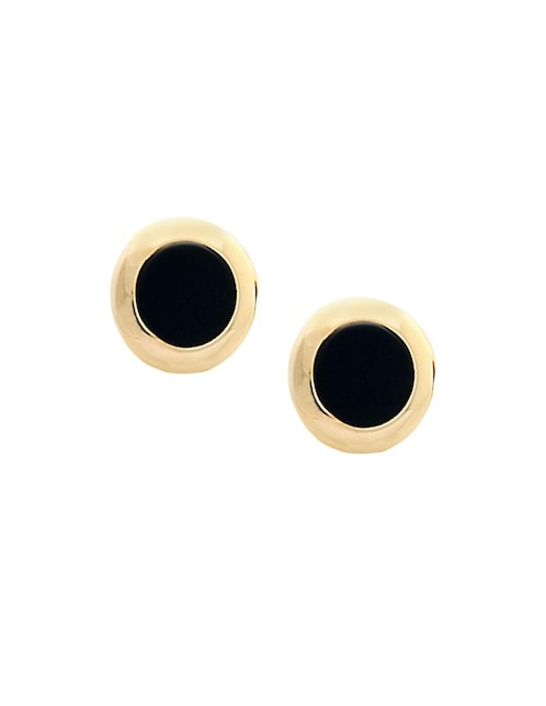 Broqueles de oro 14 K con acabado brillante ónix 1