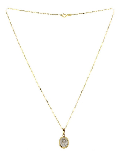 Colgante y dije ovalada D Cadena de oro 14 K