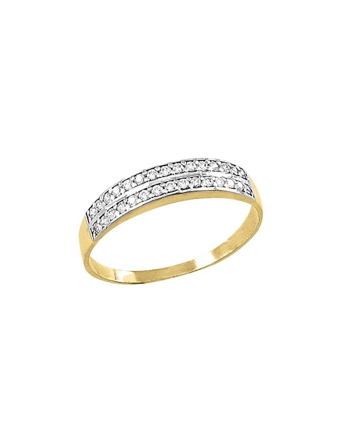 Anillo de compromiso de oro 10 K Joyería M De Leon zirconia