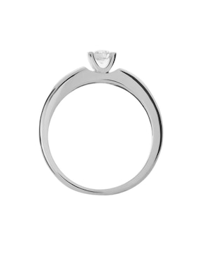 Solitario de oro blanco 14 k Valessa diamante