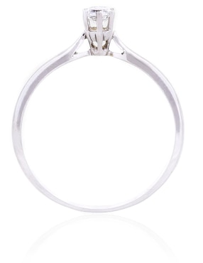 Solitario de oro blanco 14 k Valessa diamante