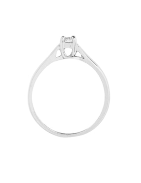 Solitario de oro blanco 14 k Idc diamante