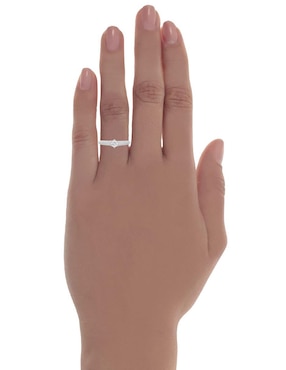 Solitario de oro blanco 14 k Idc diamante