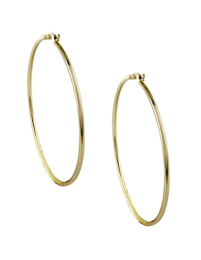 Arracadas D Cadena de oro 14 K con acabado brillante zirconia