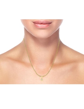 Dije circular Klamore de oro amarillo 14 K diamante