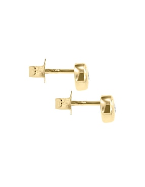 Broqueles redondos Klamore Venus de oro 14 K con acabado brillante diamante