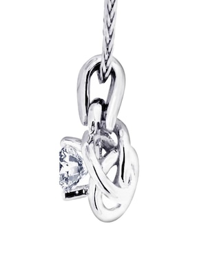 Dije Klamore de oro blanco 14 K diamante