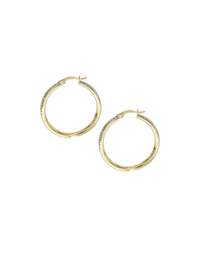 Arracadas Dinasti de oro 14 K con acabado brillante