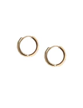Aretes Sini de oro florentino 14 K con acabado brillante