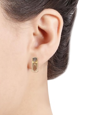 Aretes Sini de oro florentino 14 K con acabado brillante