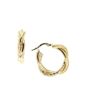Arracadas Dinasti de oro 14 K con acabado brillante