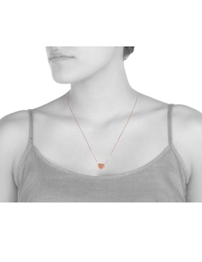 Colgante Y Dije de corazón Dinasti de oro rosa 14 K