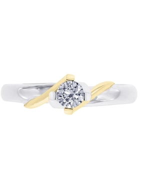 Solitario de oro blanco 14 k Klamore Enya diamante