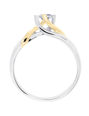 Solitario de oro blanco 14 k Klamore Enya diamante