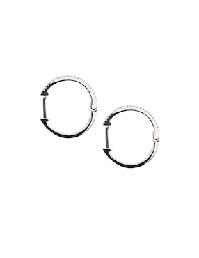 Aretes Jayda de oro blanco 14 K con acabado brillante diamante
