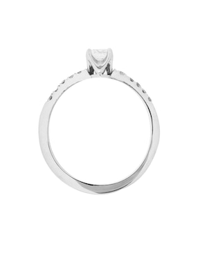 Solitario de oro blanco 14 k Idc diamante
