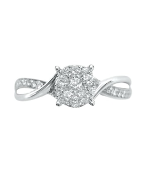 Solitario de oro blanco 14 k Klamore Lara diamante