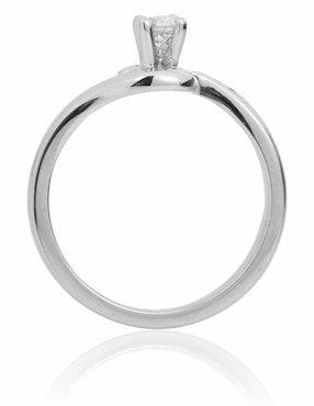 Solitario de oro blanco 14 k Idc diamante