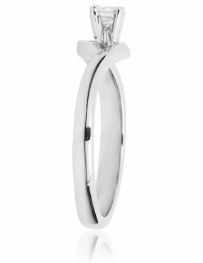 Solitario de oro blanco 14 k Idc diamante