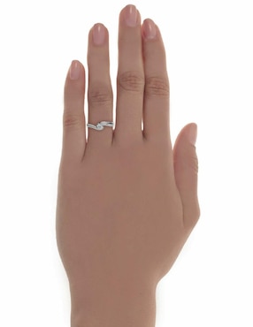 Solitario de oro blanco 14 k Idc diamante