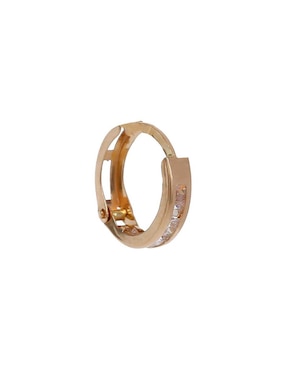 Broqueles Casal de oro amarillo 14 K con acabado brillante zirconia y diamante