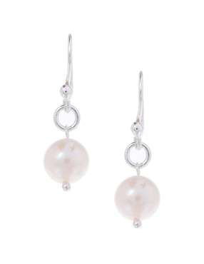 Aretes E&N Cherny de plata P 925 con acabado brillante perla