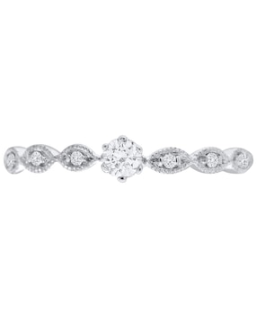 Solitario de oro blanco 14 k Klamore Rocío diamante