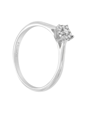 Solitario de oro blanco 14 k Klamore diamante