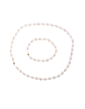 Collar y pulsera Valessa perla