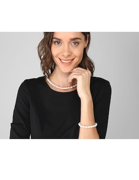Collar y pulsera Valessa perla