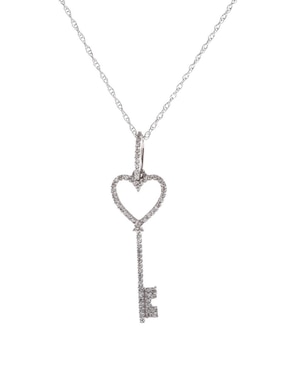 Colgante Y Dije De Corazón Jayda De Oro Blanco 14 K Diamante