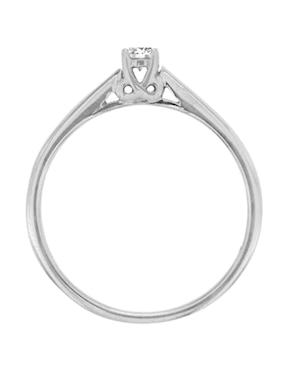 Solitario de oro blanco 14 k Klamore Athan diamante