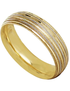 Argolla De Oro 14 K D Cadena Confort Texturizado