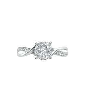 Solitario de oro blanco 14 k Klamore Lara diamante