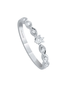 Solitario de oro blanco 14 k Klamore Rocío diamante