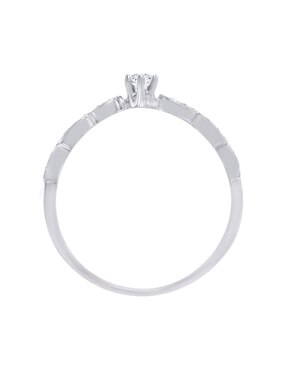 Solitario de oro blanco 14 k Klamore Rocío diamante