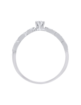 Solitario de oro blanco 14 k Klamore Rocío diamante