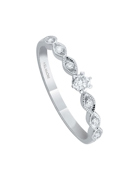 Solitario de oro blanco 14 k Klamore Rocío diamante