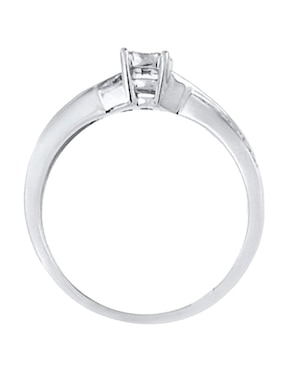 Solitario de oro blanco 14 k Klamore Lara diamante