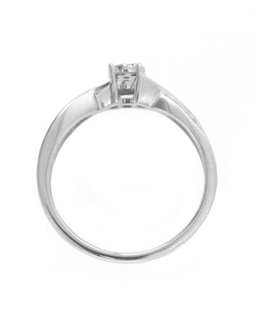 Solitario de oro blanco 14 k Klamore Lara diamante