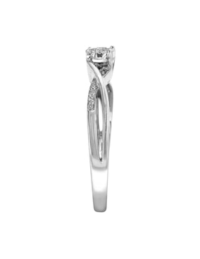 Solitario de oro blanco 14 k Klamore Lara diamante